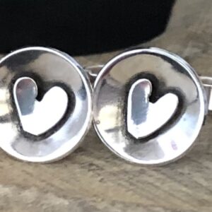Silver heart studs