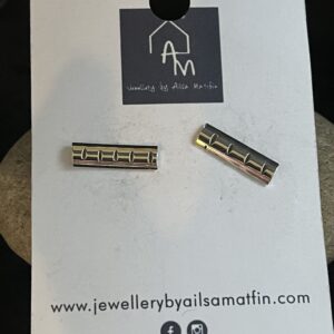 Silver Bar earrings central post