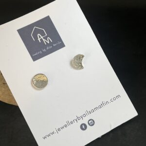 Sterling silver sun and moon earrings