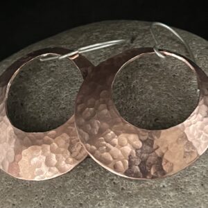 Textured copper dangle earrings