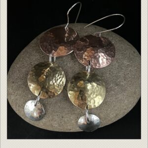 Mixed metal, copper, brass and sterling silver dangles