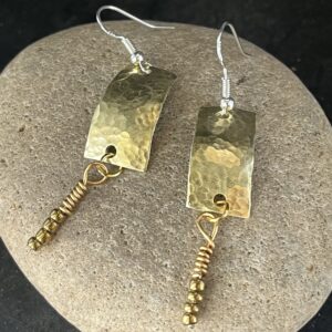 Brass and glass bead earrings