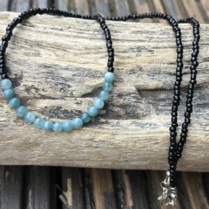 Aventurine and glass bead pendant