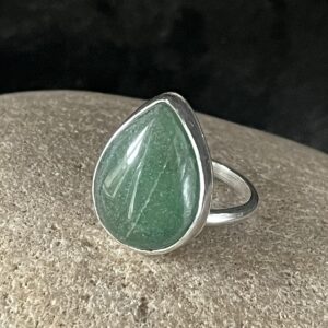 Aventurine and sterling silver adjustable ring