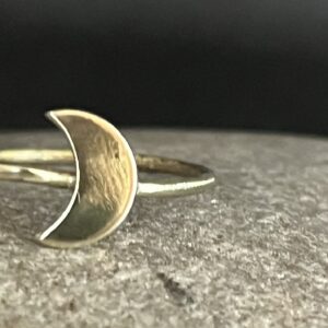 Polished brass moon Ring made in your size